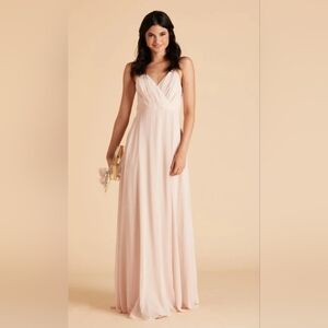 Birdy Grey Kaia Pale Blush Chiffon Dress in Large